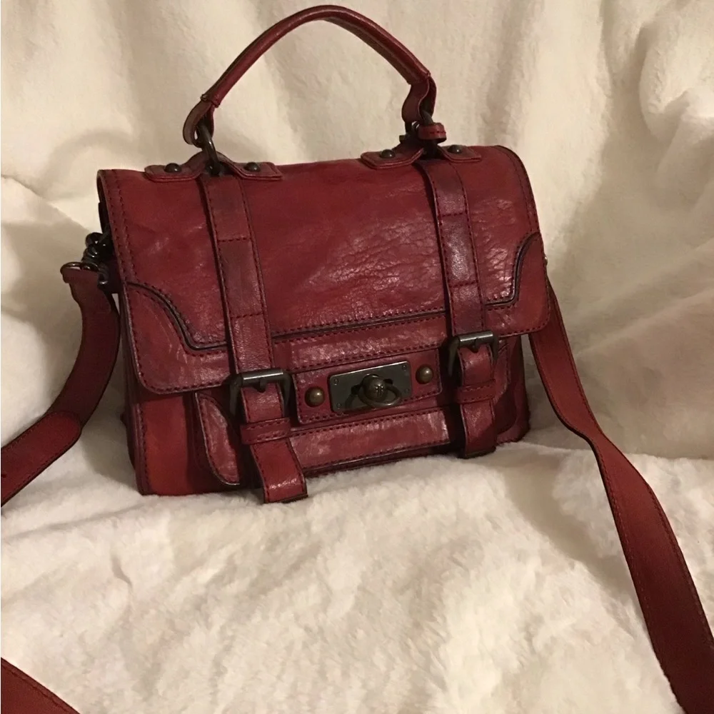 Frye burnt red Cameron small leather satchel crossbody purse - Picture 1 of 6